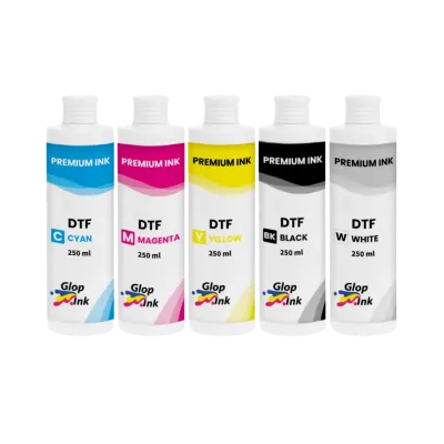 Encres DTF GlopInk, 5 flacons de 250 ml