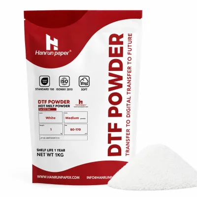 Pó DTF termoadesivo de poliuretano elástico, 1 kg, Hanrun Paper