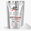 Pó DTF branco 100% TPU de grão fino, 50–150 micrómetros, em saco de 1 kg