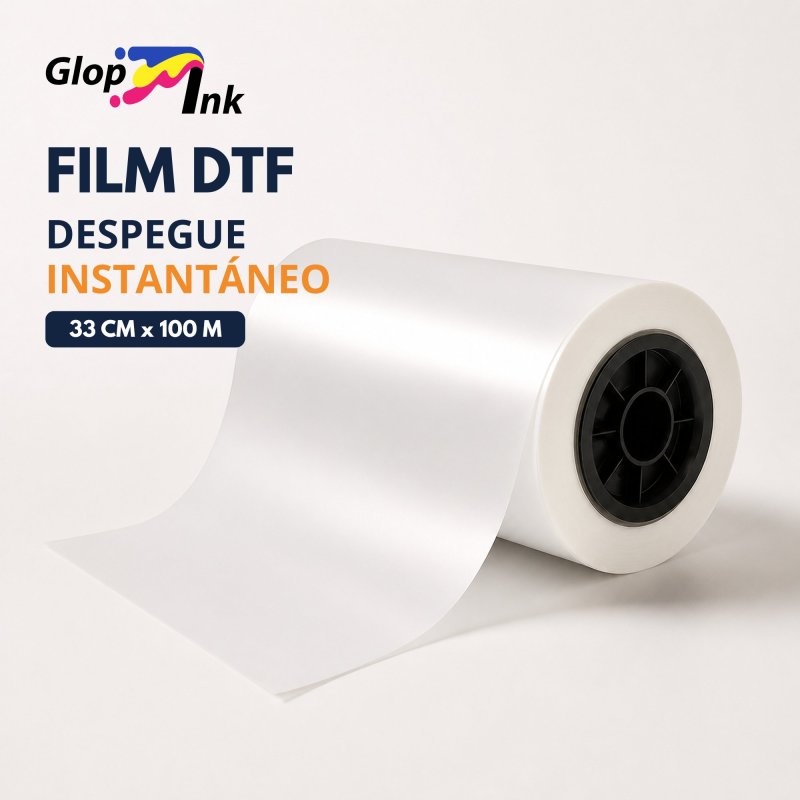 Filme DTF universal GlopInk 33 cm x 100 m, descolagem instantânea, a quente e a frio