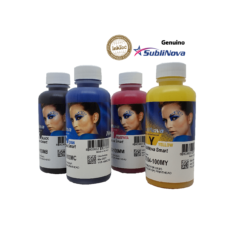 Tinta de sublimação SubliNova Smart da InkTec, frascos de 100 ml produto genuíno