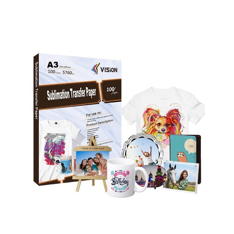 Séchage moyen du papier de sublimation Vision 50 feuilles A3