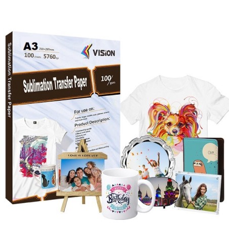 Papel sublimación de secado medio Vision 50 hojas A3