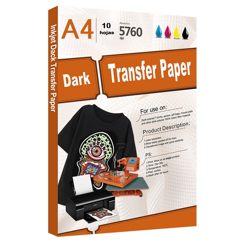 Papel Transfer para Tejidos Oscuros – A4 con 10 hojas - Off Paper - Papéis  Especiais