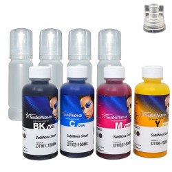 Tinta de sublimación SubliNova, 4 botellas de 100 ml y 4 botes de recarga para SureColor y EcoTank