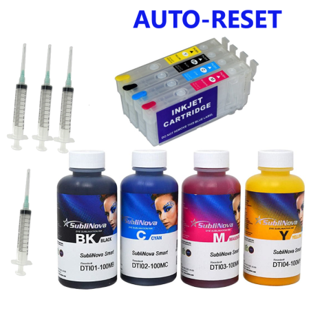Cartuchos recarregáveis de 405xl e 4 tintas de sublimação para Epson WF-7310, WF-7840, WF-3820