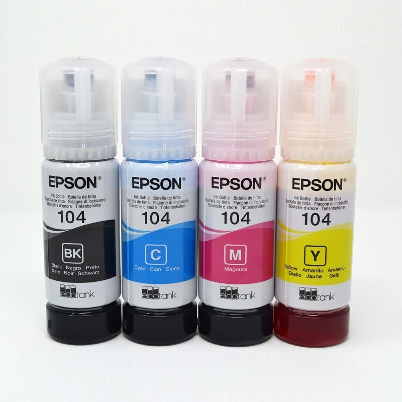 Encres 104 pour Epson Ecotank de 65 ml. Encres originales série 104